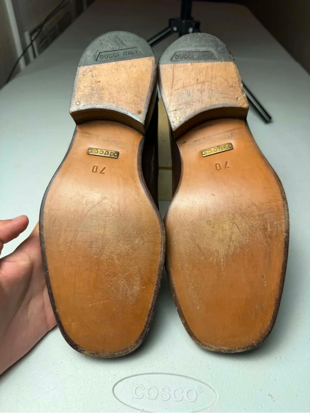GUCCI  Horsebit Brown Leather Loafer Sz 7 US 1953 Jordaan Moccasin $1130